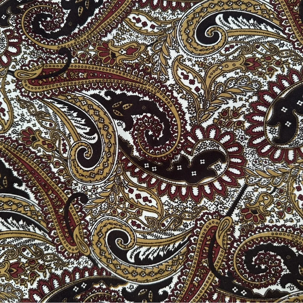 Vintage paisley knit brown and cream fabric